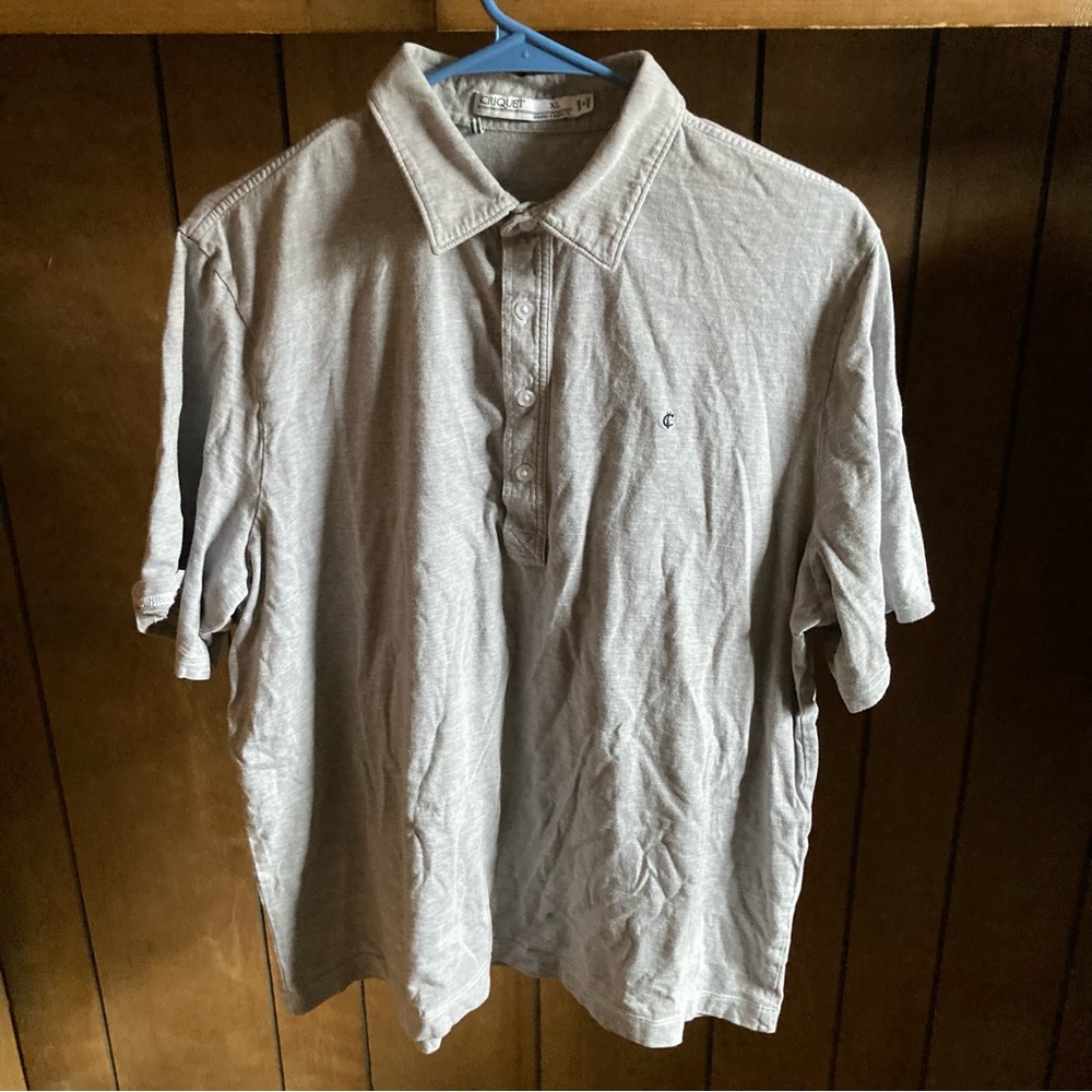 Criquet Polo Shirt Mens L Gray Short Sleeve Golf Casual